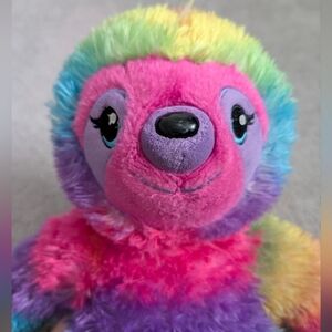 Build A Bear Rainbow Sloth Plush Soft Toy Stuffed Animal Multi-Color Tie-Dye